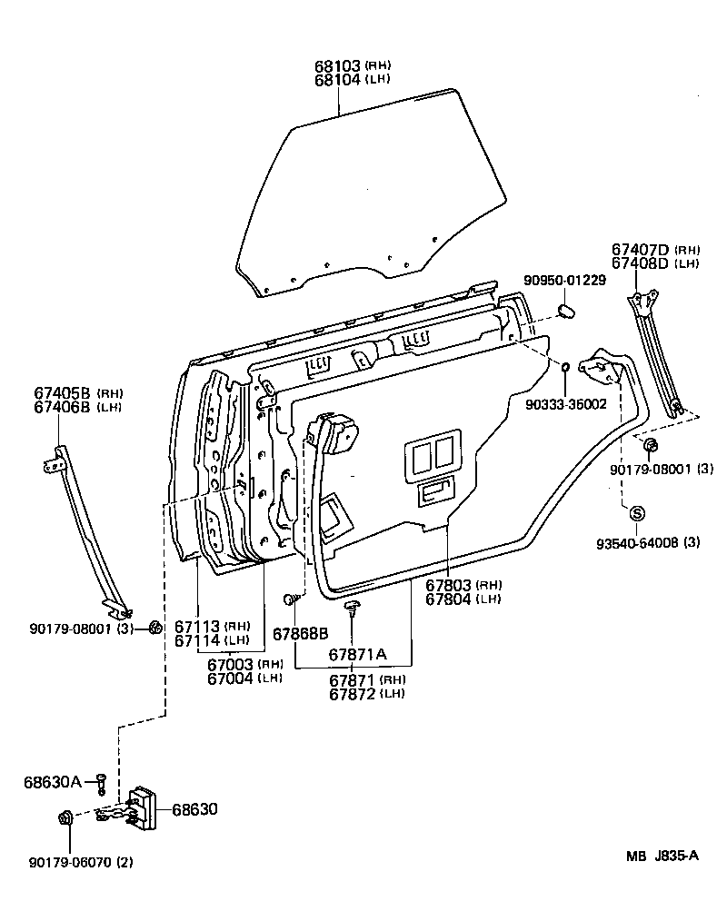 67003-91706 PANEL SUB-ASSY, REAR DOOR, RH product image