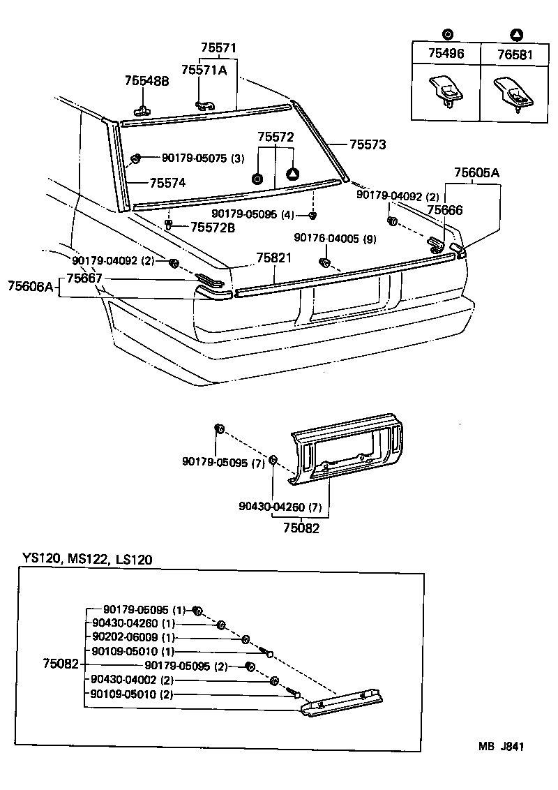 75573-30200 MOULDING, BACK WINDOW SIDE, RH product image