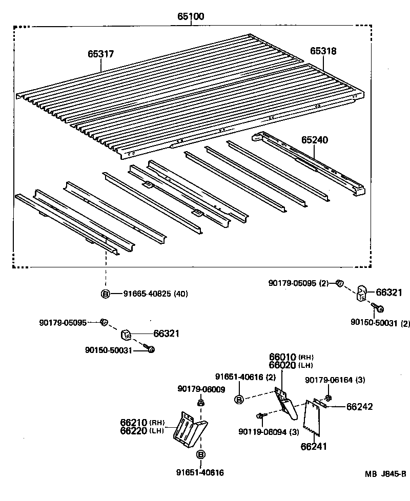 65024-95010 BRACKET SUB-ASSY, REAR CROSS SILL MOUNTING, LH product image