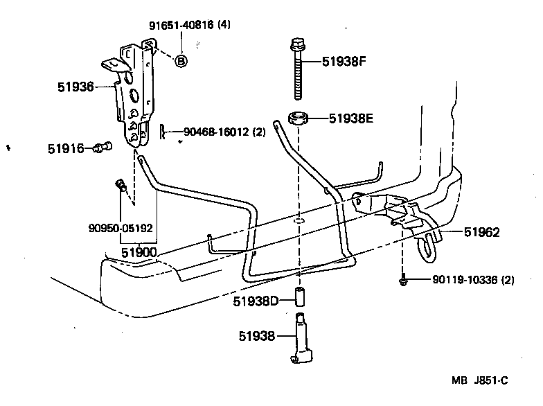 51938-27050 LOCK, SPARE WHEEL CARRIER product image