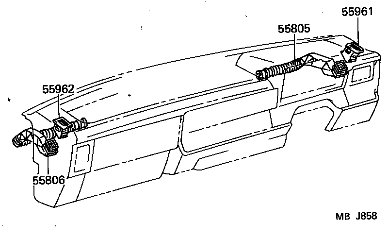 55972-95700 DUCT SUB-ASSY, SIDE VENTILATOR, NO.2 LH product image
