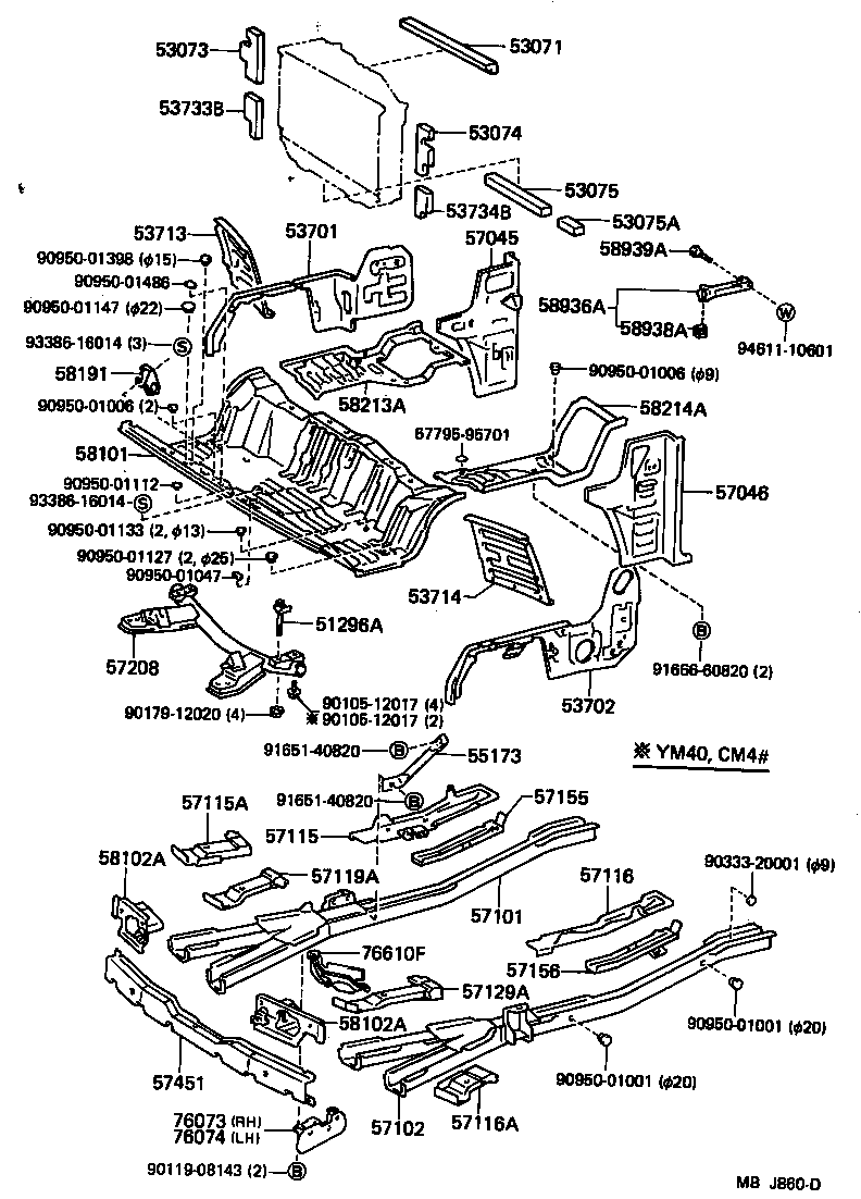 51021-95705 MEMBER SUB-ASSY, ENGINE FRONT MOUNTING product image