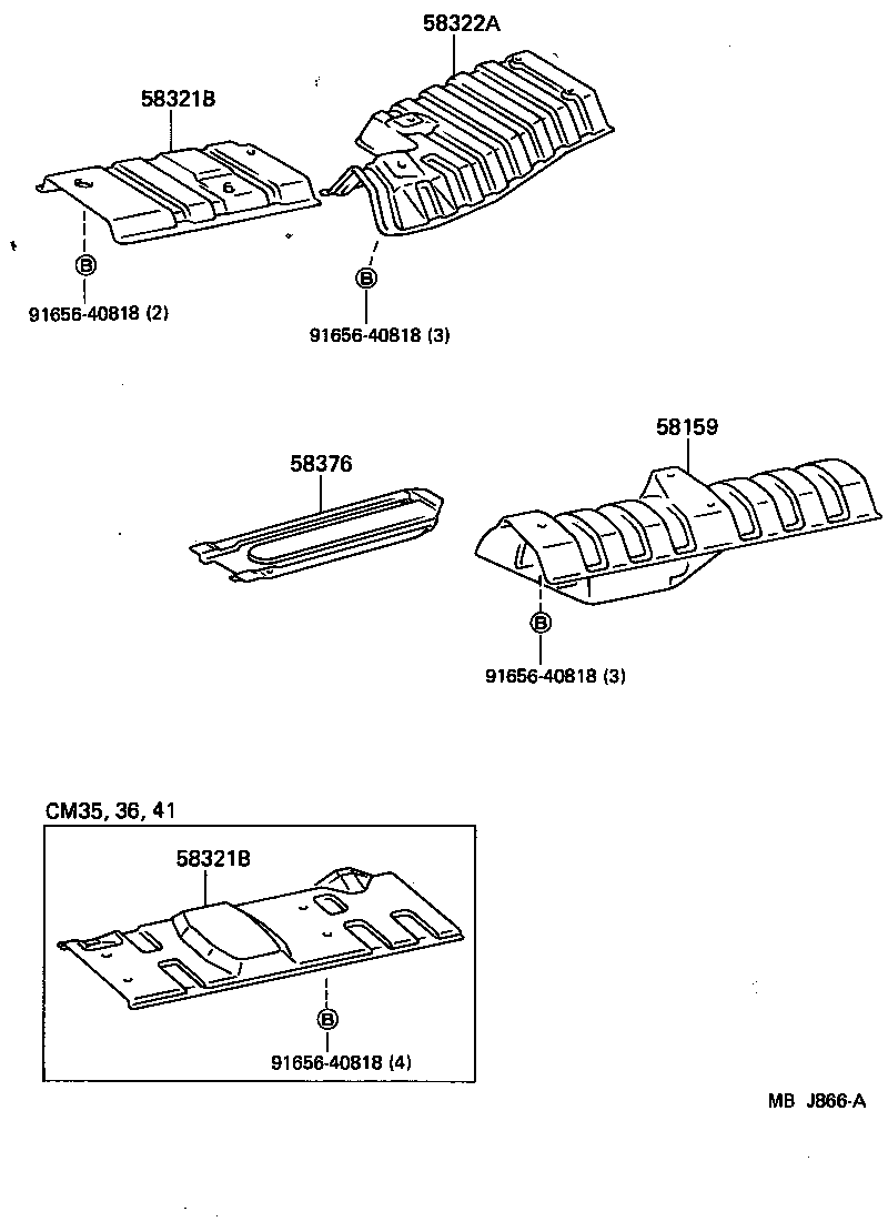 58321-95709 INSULATOR, REAR FLOOR HEAT, NO.1 product image