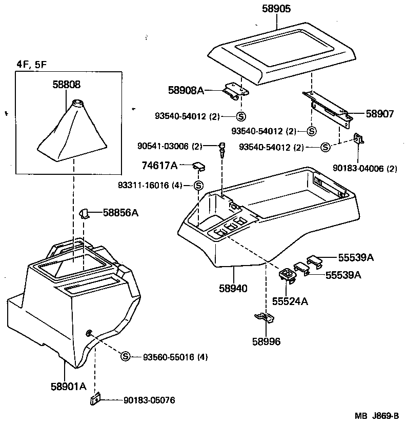 58997-95700 BRACKET, CONSOLE BOX MOUNTING, NO.3 product image