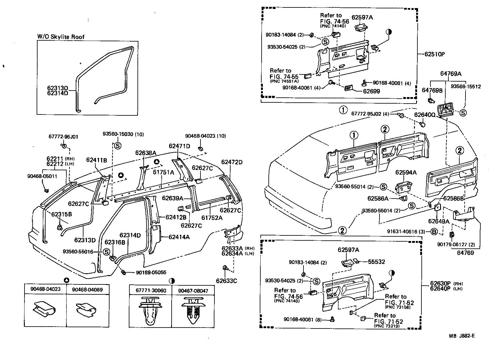 90467-05018-16 CLIP, REAR PILLAR SIDE GARNISH product image