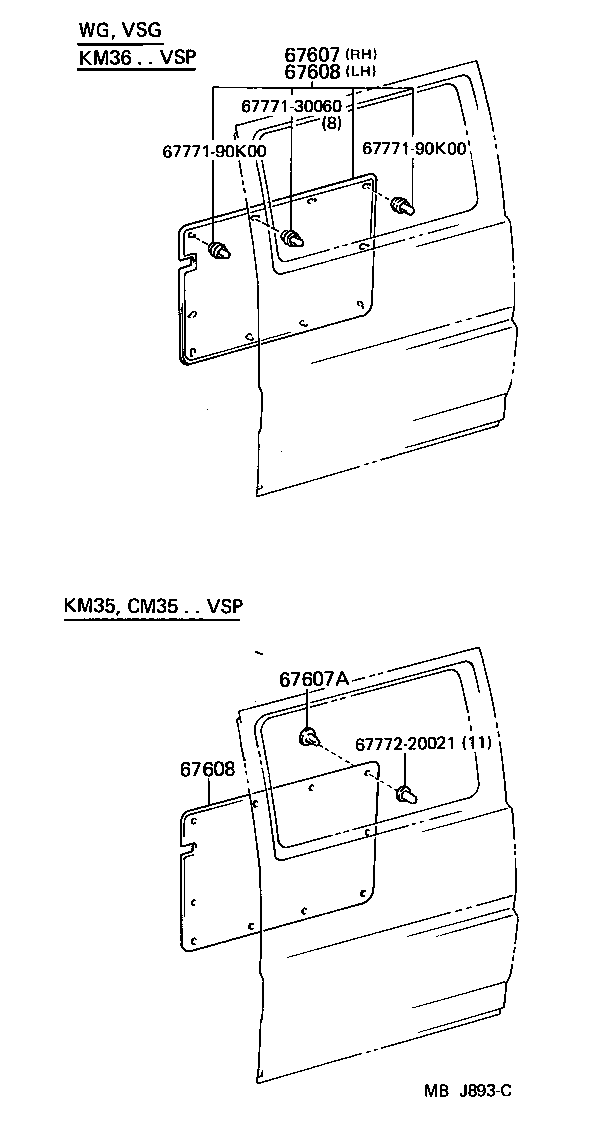 67004-95745 PANEL SUB-ASSY, SLIDE DOOR, LH product image