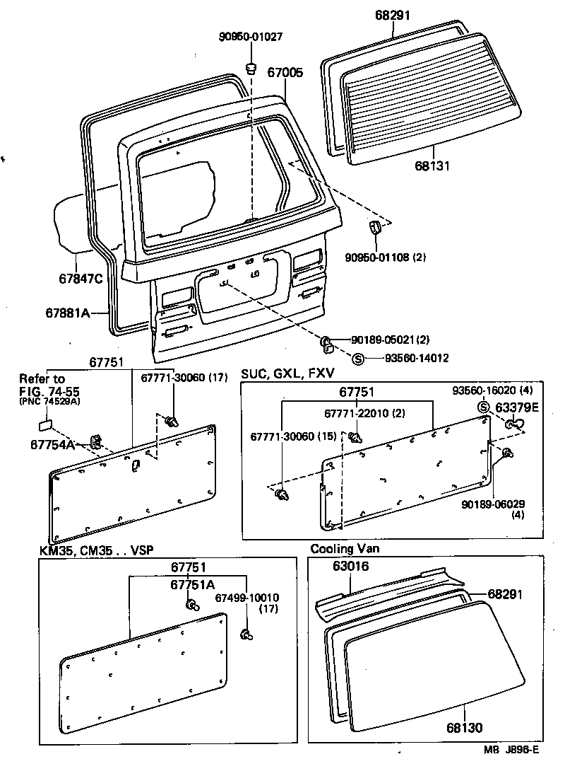 67005-95756 PANEL SUB-ASSY, BACK DOOR product image