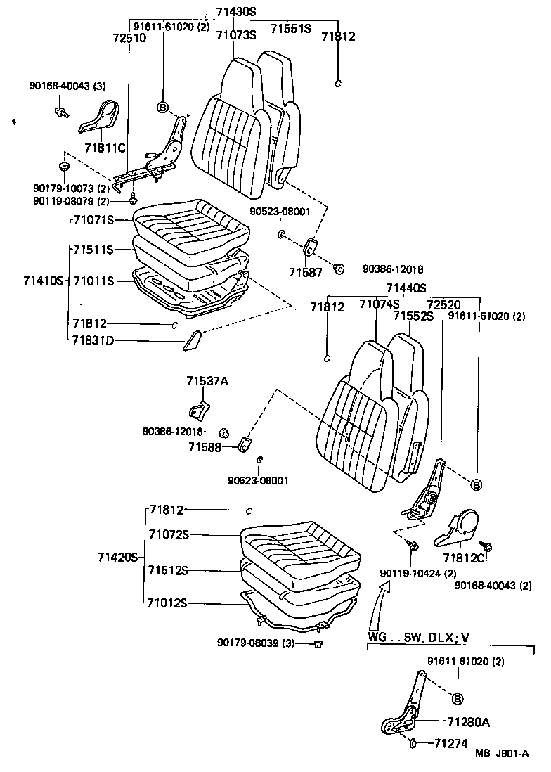 79260-95708 SPRING ASSY, NO.2 SEAT CUSHION product image