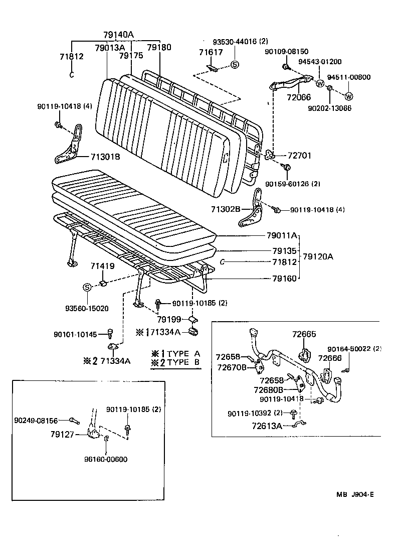 79260-95708 SPRING ASSY, NO.2 SEAT CUSHION product image