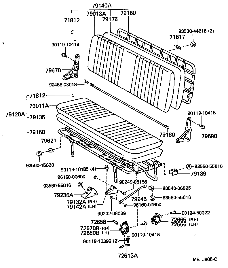 79260-95708 SPRING ASSY, NO.2 SEAT CUSHION product image