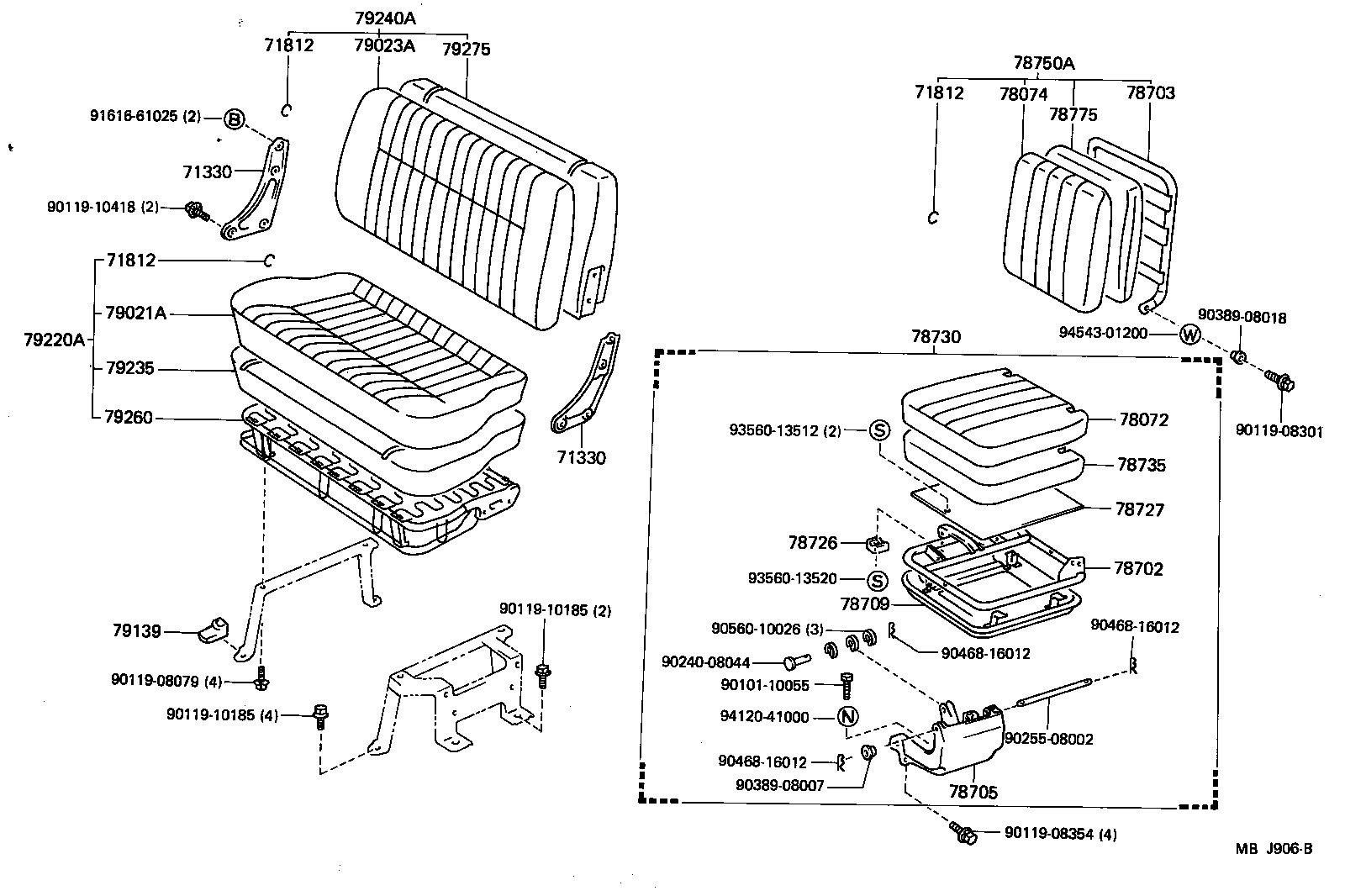 79260-95708 SPRING ASSY, NO.2 SEAT CUSHION product image