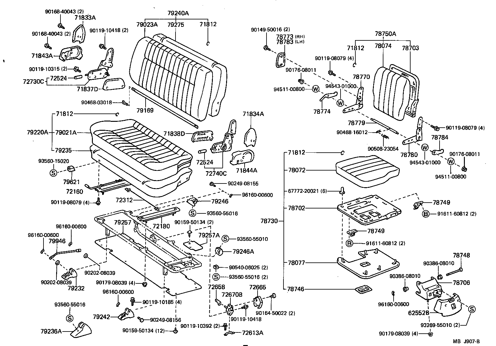 79260-95708 SPRING ASSY, NO.2 SEAT CUSHION product image