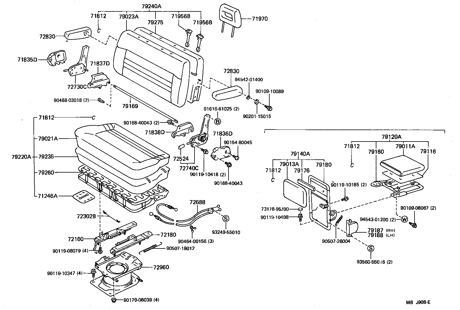 79260-95708 SPRING ASSY, NO.2 SEAT CUSHION product image