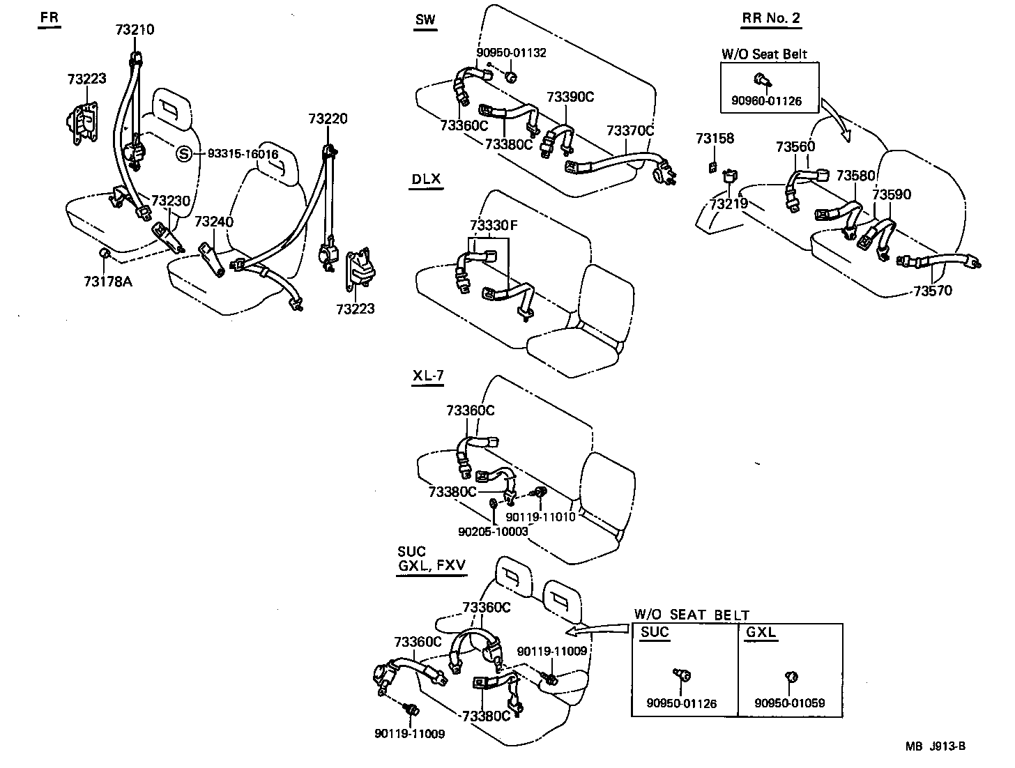 73223-95704 COVER, SEAT BELT RETRACTOR product image