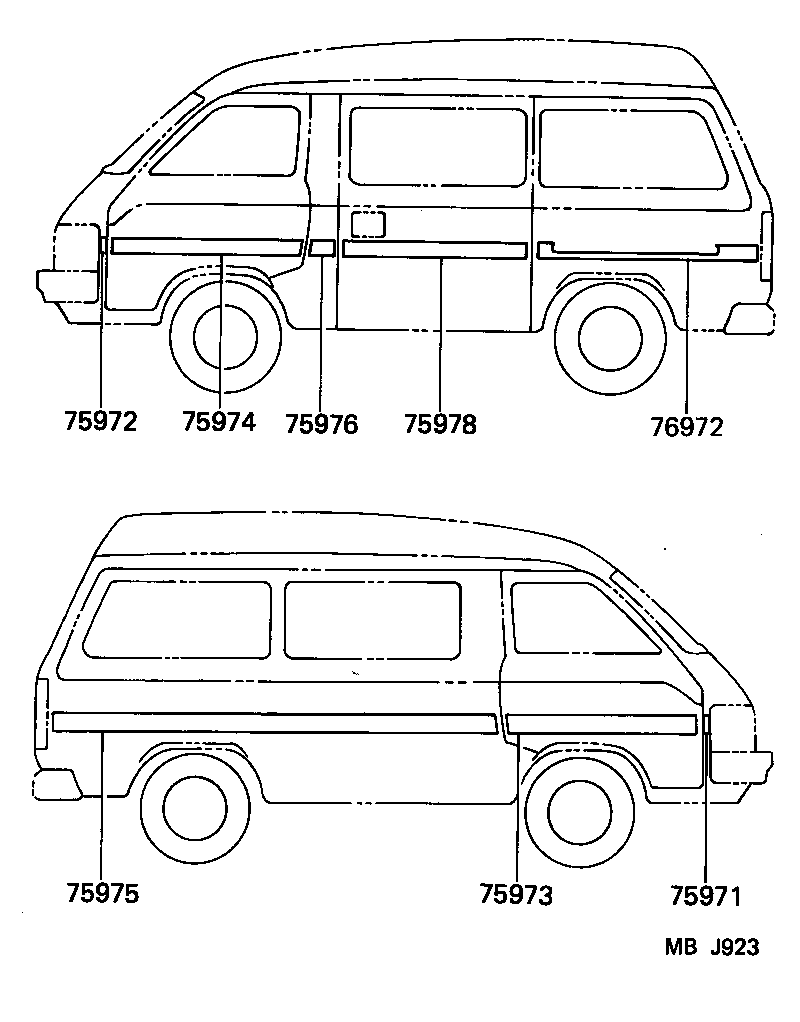 75357-95702 STRIPE, SIDE MARK, RH NO.1 product image