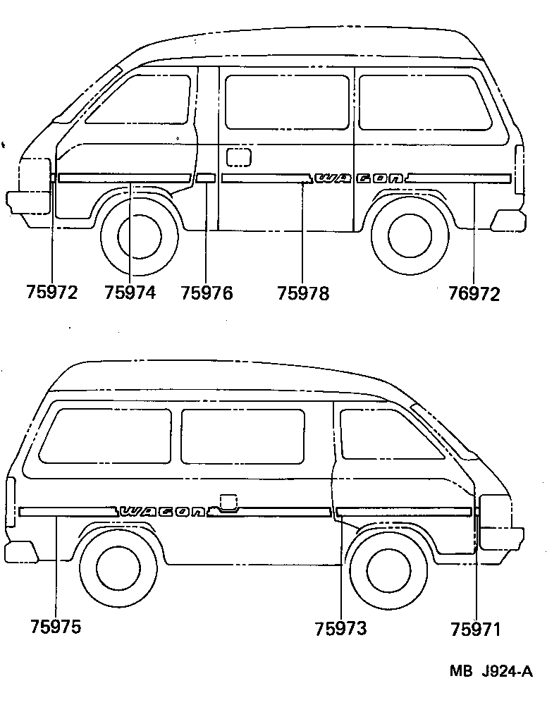 75357-95702 STRIPE, SIDE MARK, RH NO.1 product image
