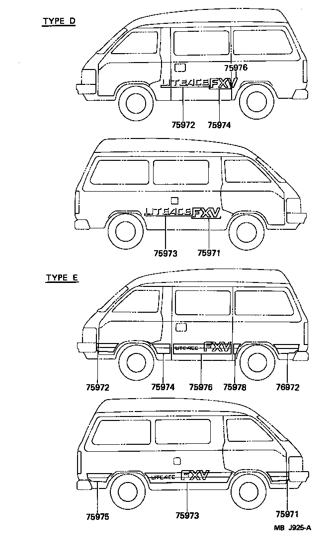 75357-95702 STRIPE, SIDE MARK, RH NO.1 product image