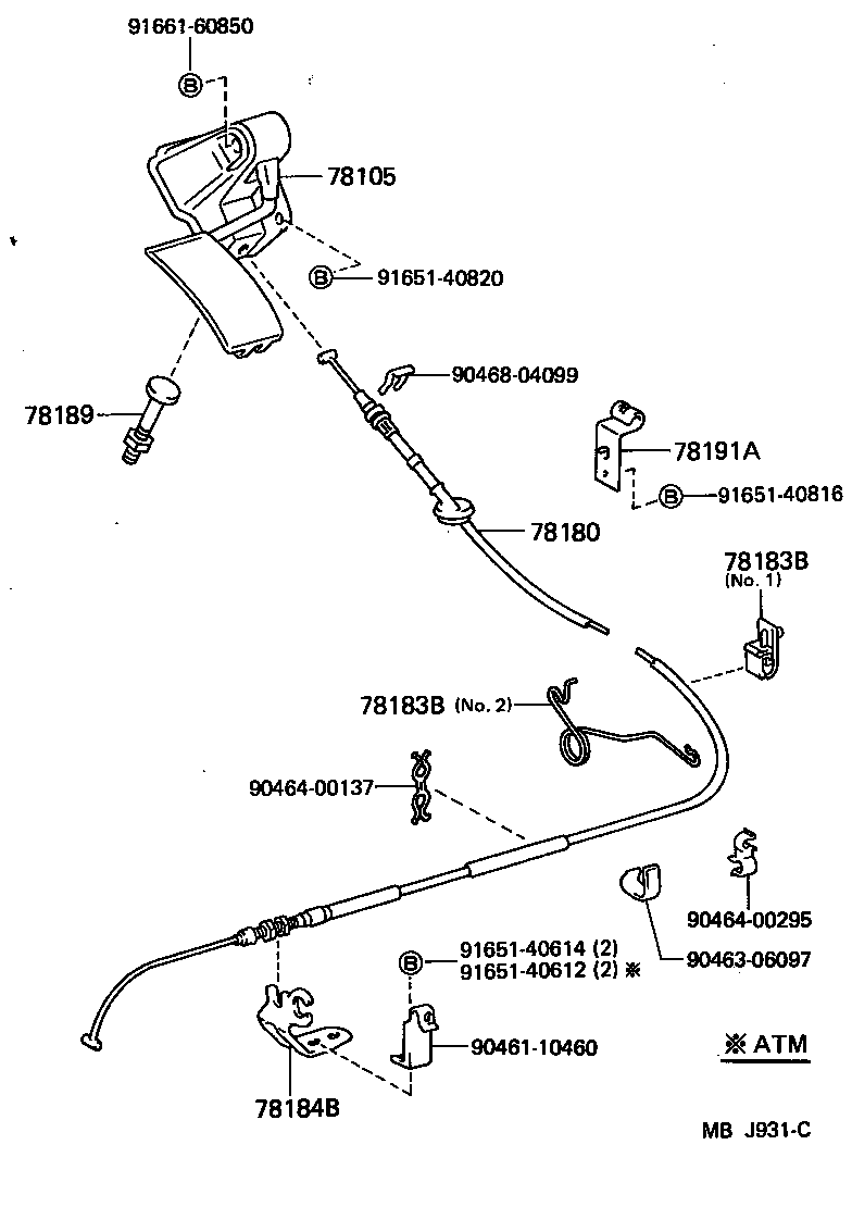 78404-95700 CABLE SUB-ASSY, THROTTLE CONTROL product image