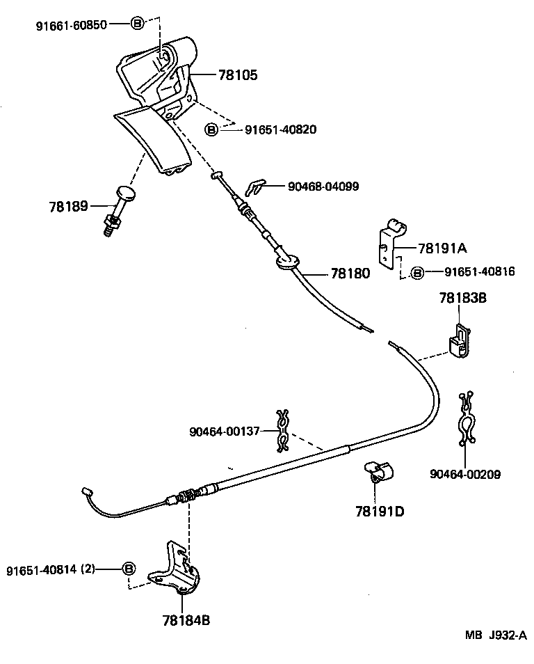 78404-95700 CABLE SUB-ASSY, THROTTLE CONTROL product image