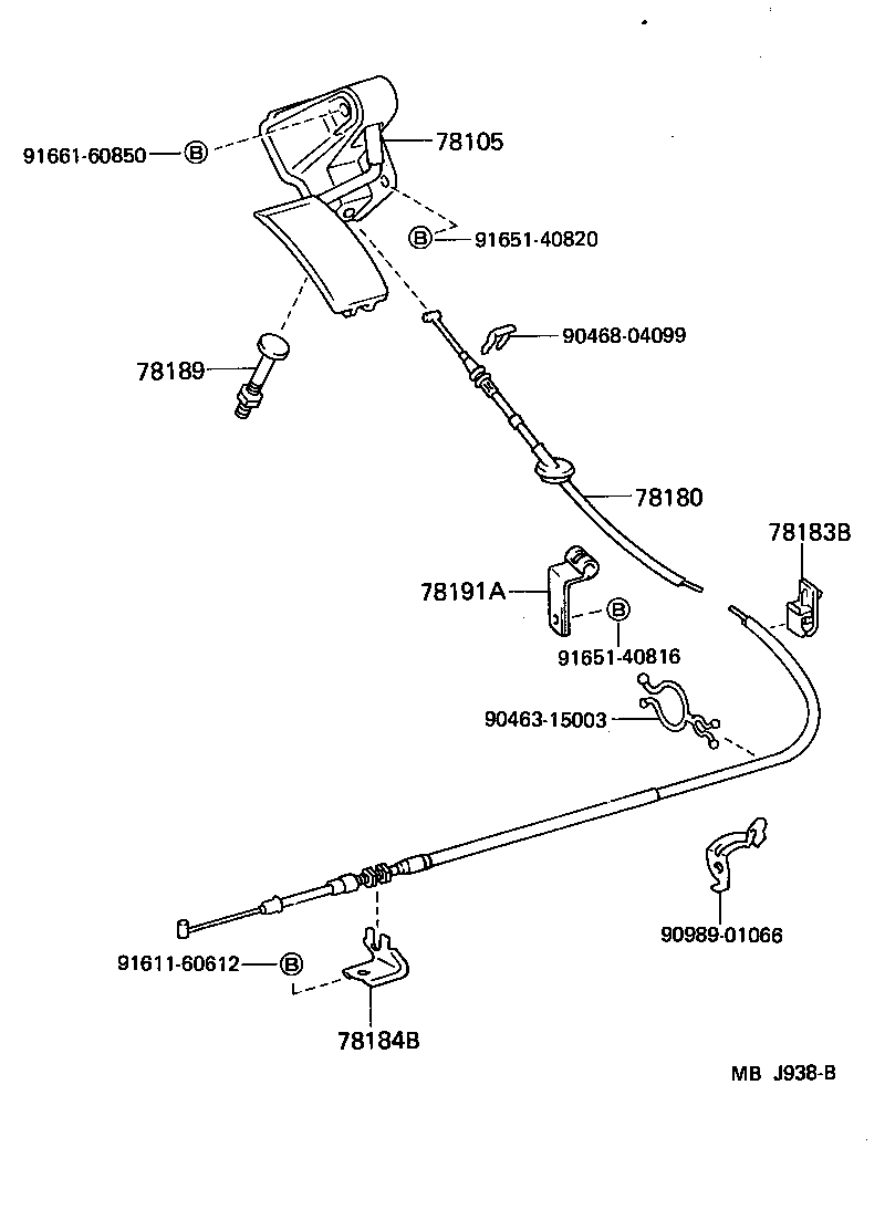 78184-95705 BRACKET, ACCELERATOR CONTROL CABLE product image