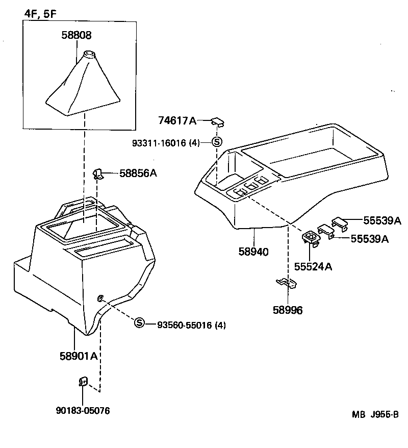 58856-95700 HOLDER, CONSOLE BOX product image