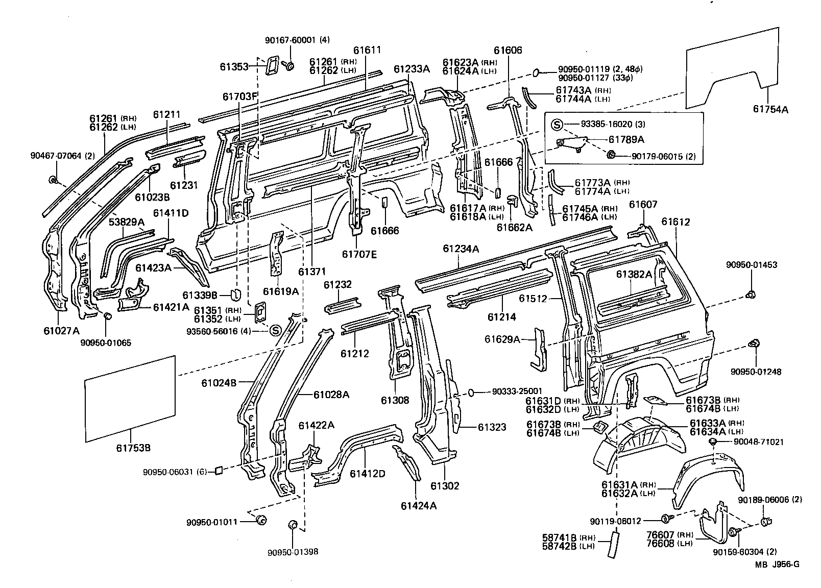 61601-95769 PANEL, QUARTER, RH product image