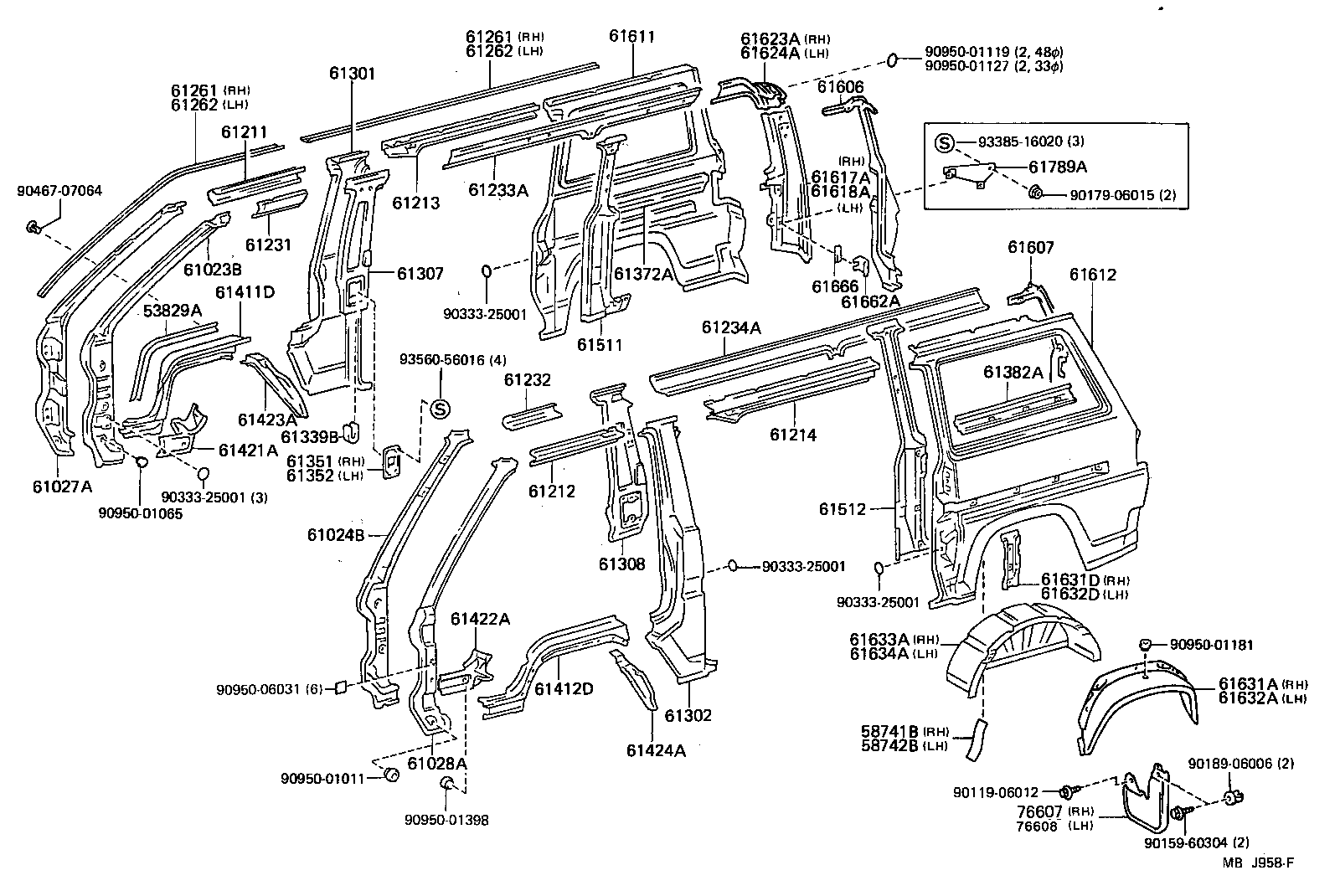 61601-95769 PANEL, QUARTER, RH product image