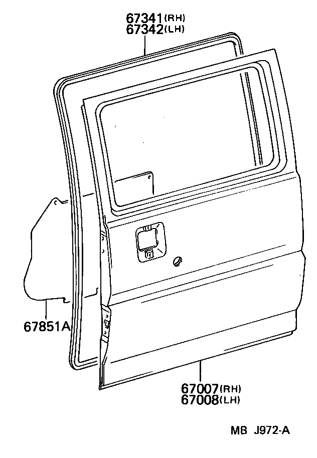 67003-27010 PANEL SUB-ASSY, SLIDE DOOR, RH product image