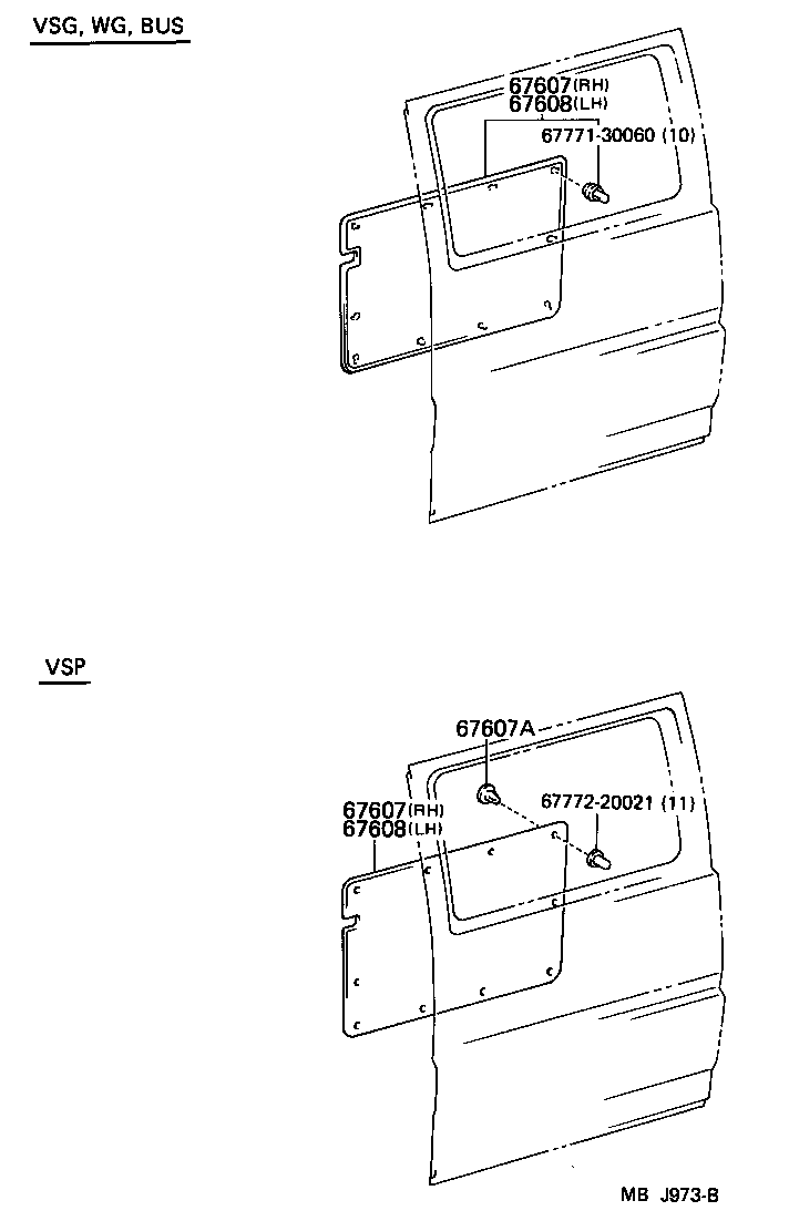 67004-95752 PANEL SUB-ASSY, SLIDE DOOR, LH product image
