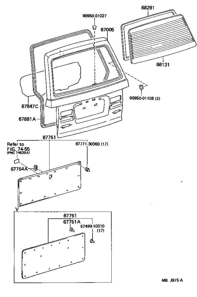 67005-95772 PANEL SUB-ASSY, BACK DOOR product image