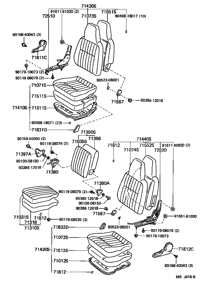 71033-95701 PAD, CENTER SEAT BACK product image