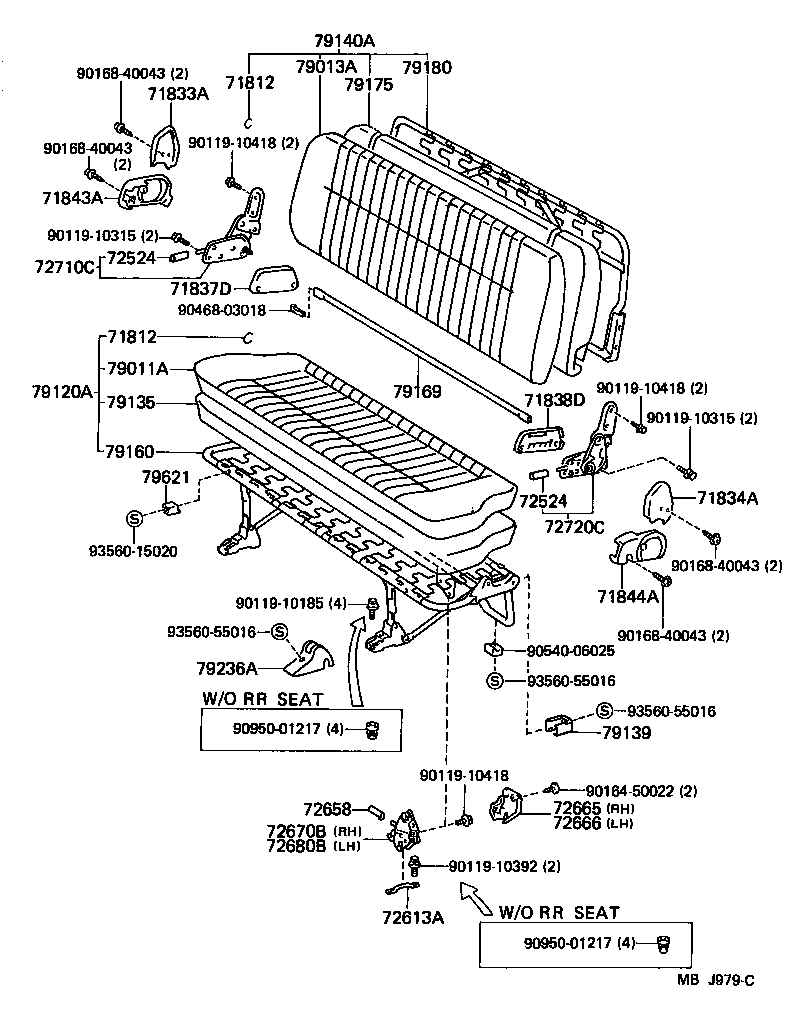 71033-95701 PAD, CENTER SEAT BACK product image