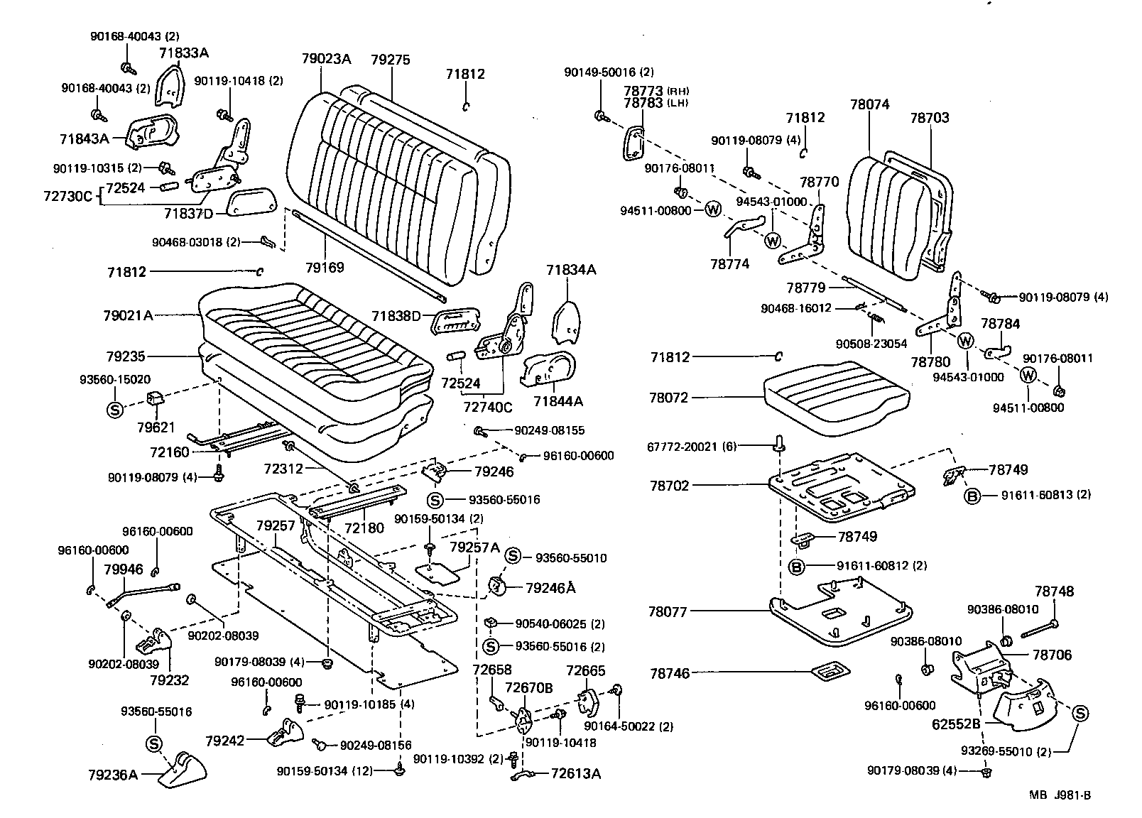71033-95701 PAD, CENTER SEAT BACK product image