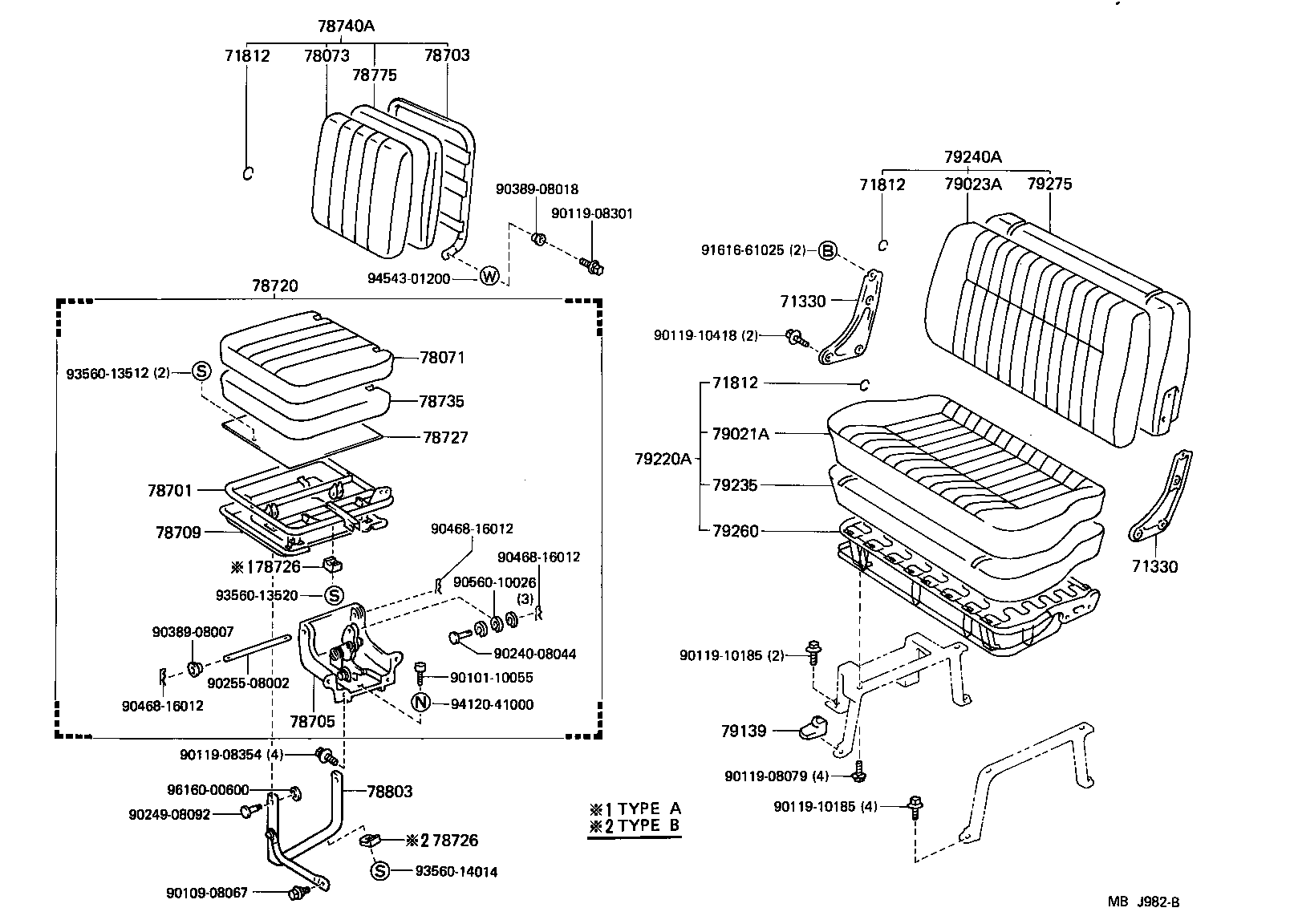 71033-95701 PAD, CENTER SEAT BACK product image