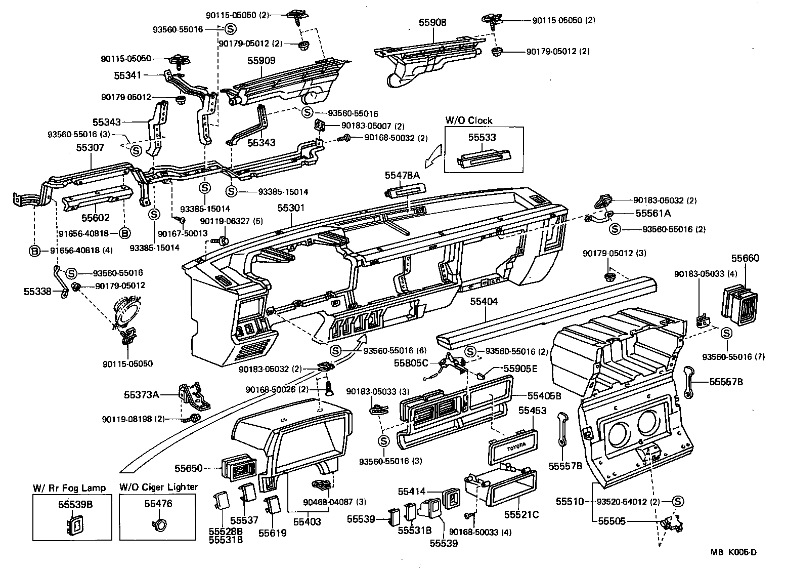 55306-95702 BRACE, INSTRUMENT PANEL, NO.1 product image