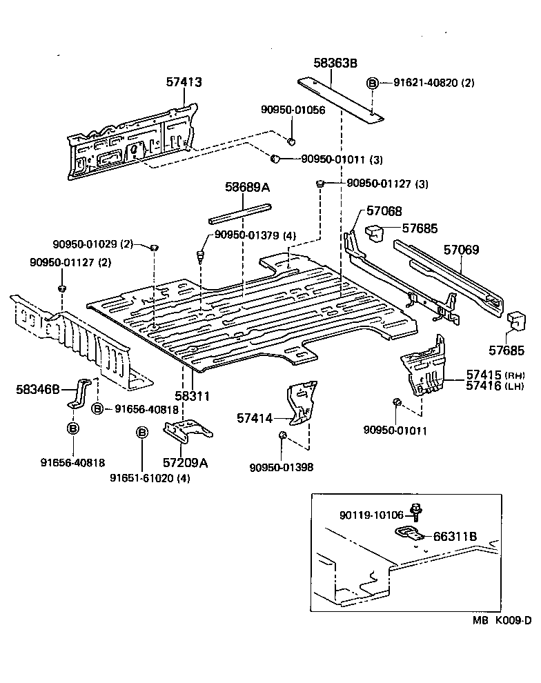 57023-95901 MEMBER SUB-ASSY, REAR SIDE, LH product image