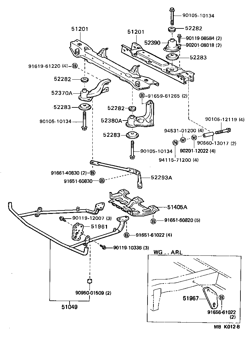 51203-95701 CROSSMEMBER SUB-ASSY, FRONT SUSPENSION product image