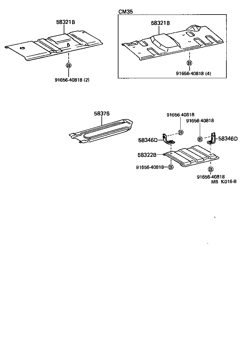 58321-95702 INSULATOR, REAR FLOOR HEAT, NO.1 product image