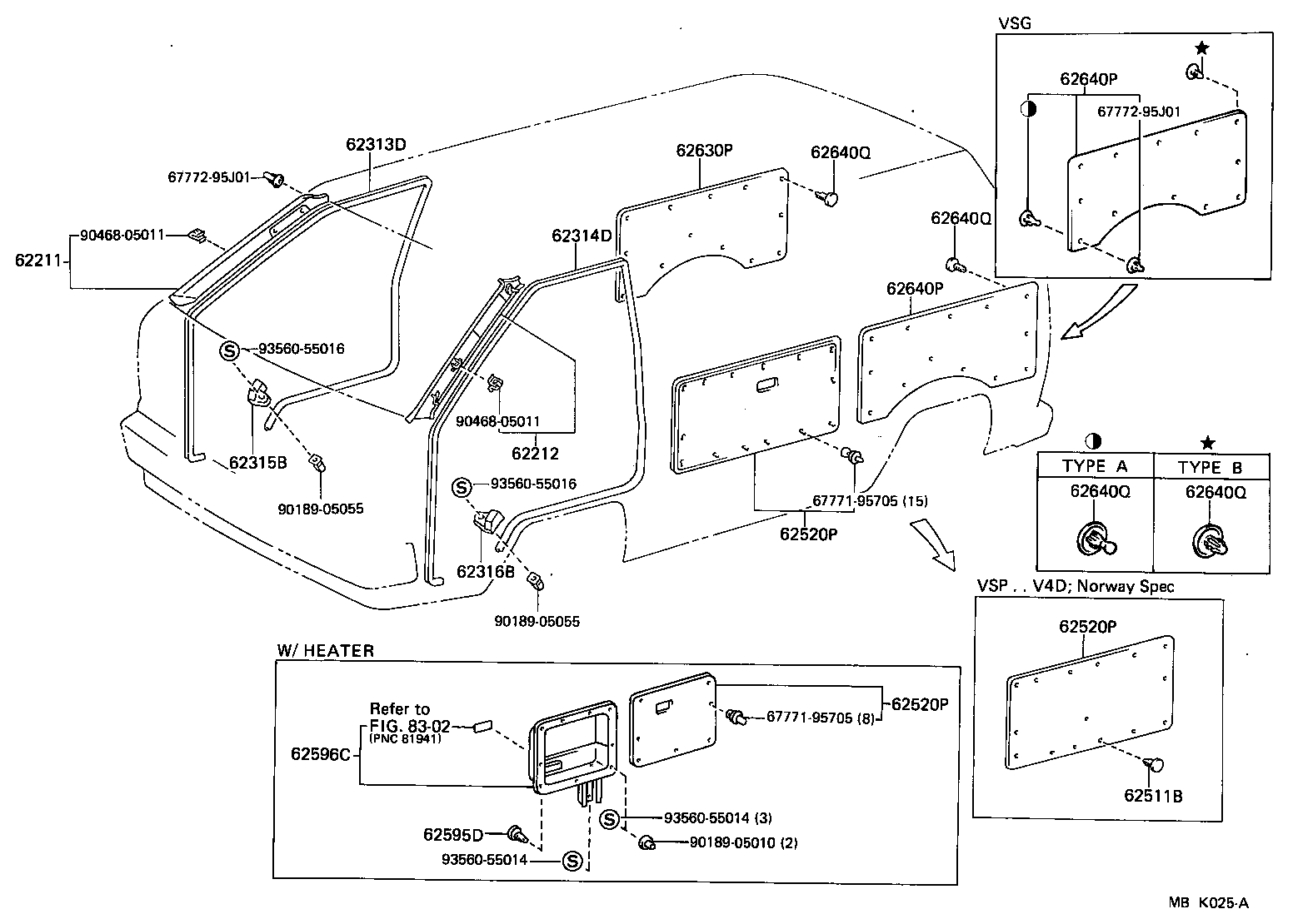 90467-06014-23 CLIP, REAR PILLAR SIDE GARNISH product image