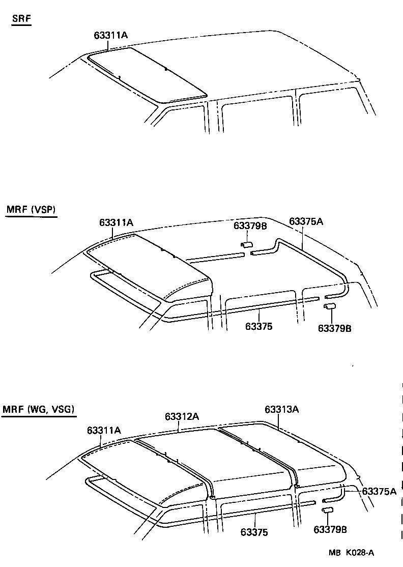 63361-95702 SUPPORT, ROOF HEADLINING, NO.1 product image