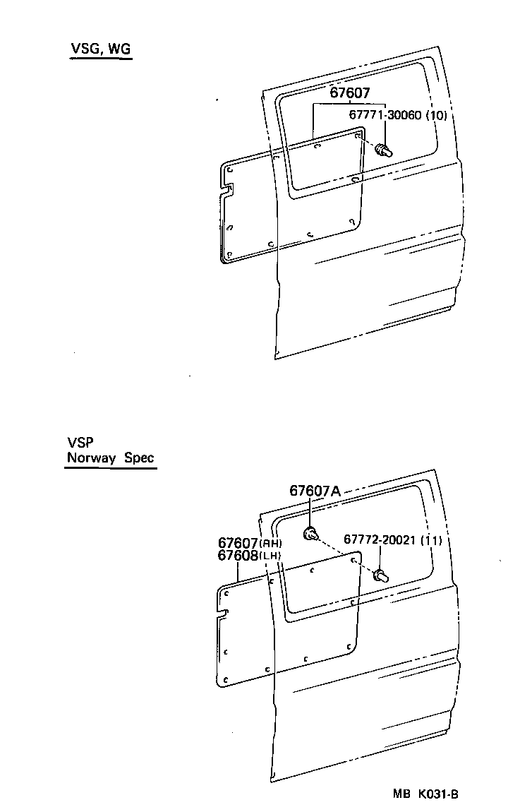 67613-95708 BOARD SUB-ASSY, SLIDE DOOR TRIM, RH product image