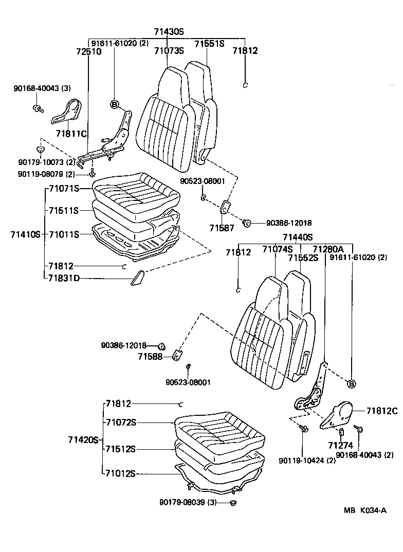 71012-95706 FRAME SUB-ASSY, FRONT SEAT CUSHION, LH product image