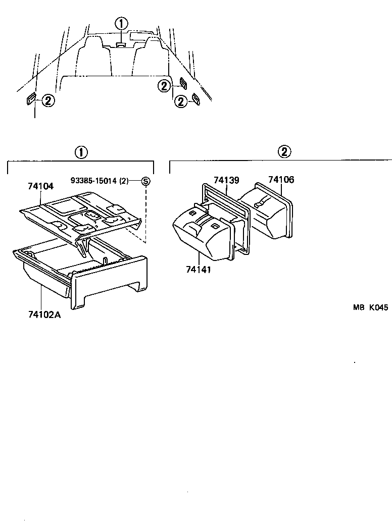 74102-95702-06 RECEPTACLE ASSY, FRONT ASH product image