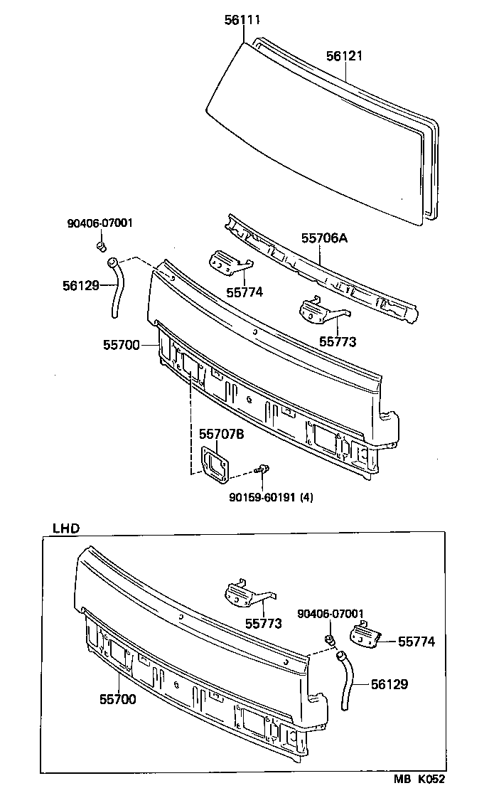 55706-95405 REINFORCEMENT SUB-ASSY, FRONT PANEL, UPPER product image