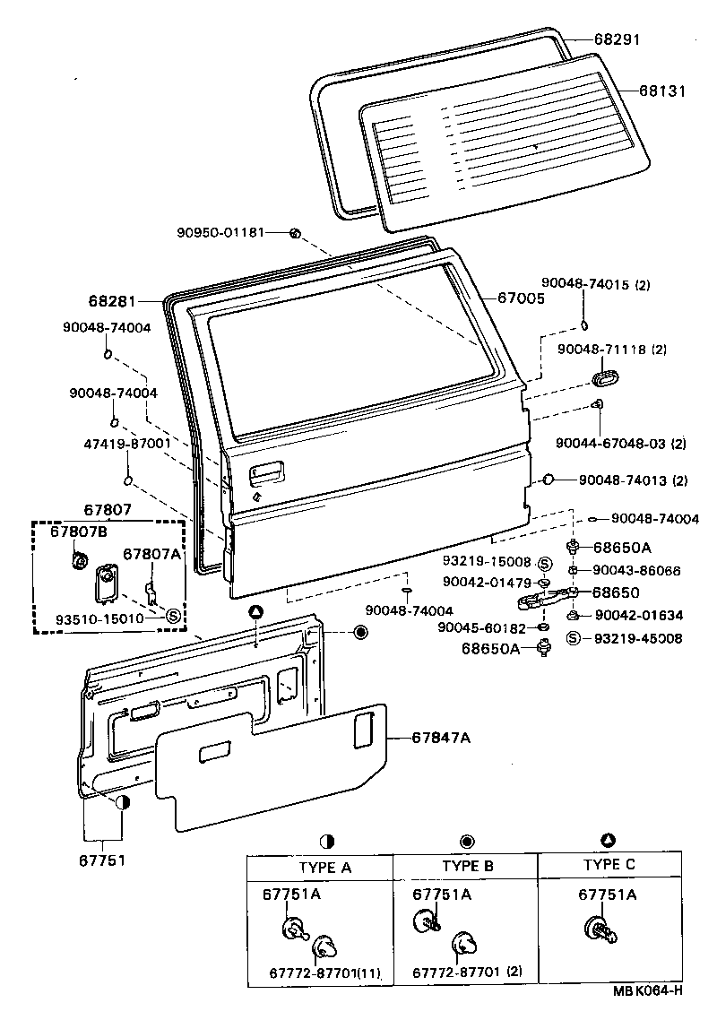 64780-87601 BOARD, BACK DOOR TRIM product image