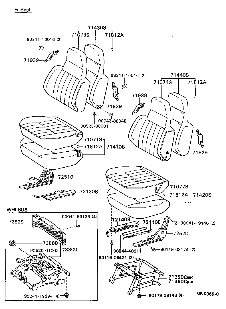 71460-87656-04 CUSHION ASSY, REAR SEAT (FOR BENCH TYPE) product image