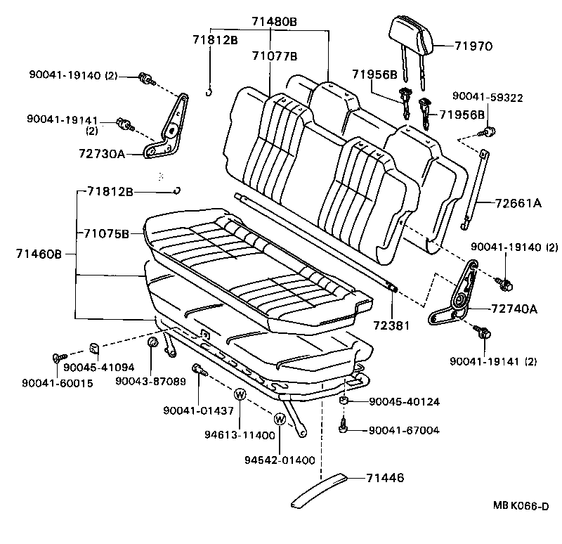 71460-87656-04 CUSHION ASSY, REAR SEAT (FOR BENCH TYPE) product image