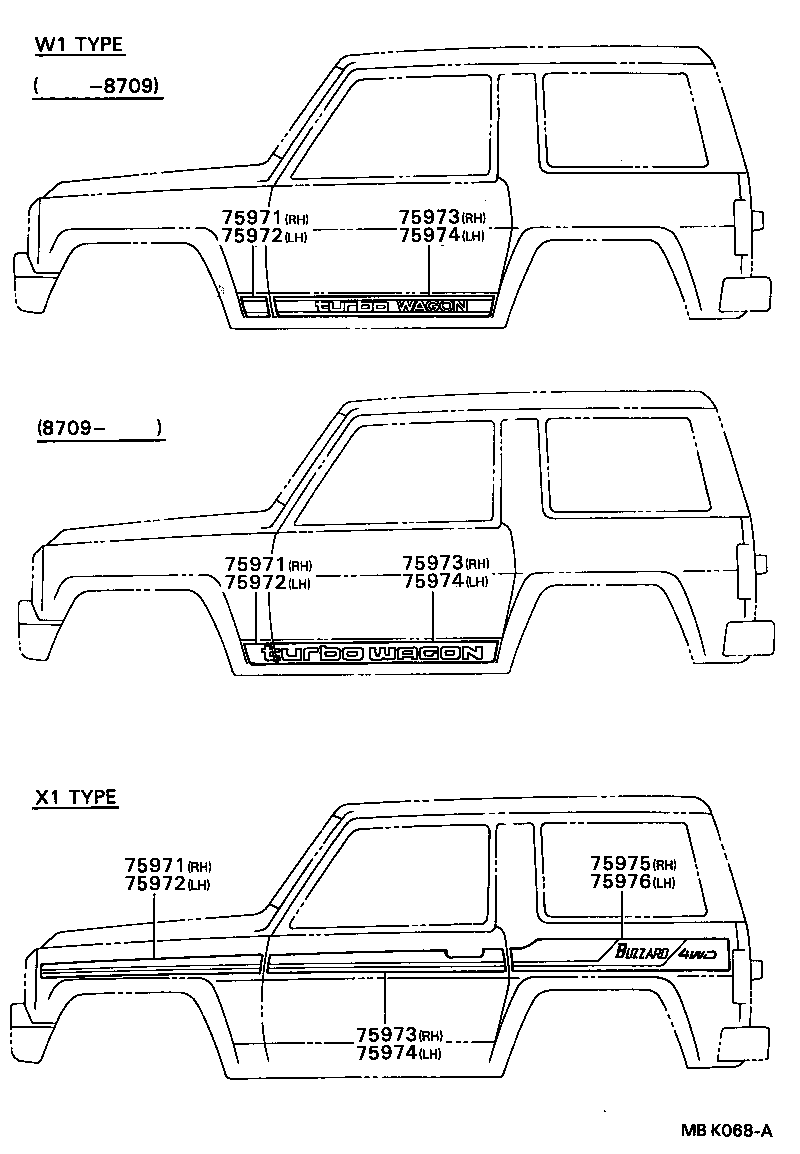 75974-87613 STRIPE, SIDE, LH NO.1 product image