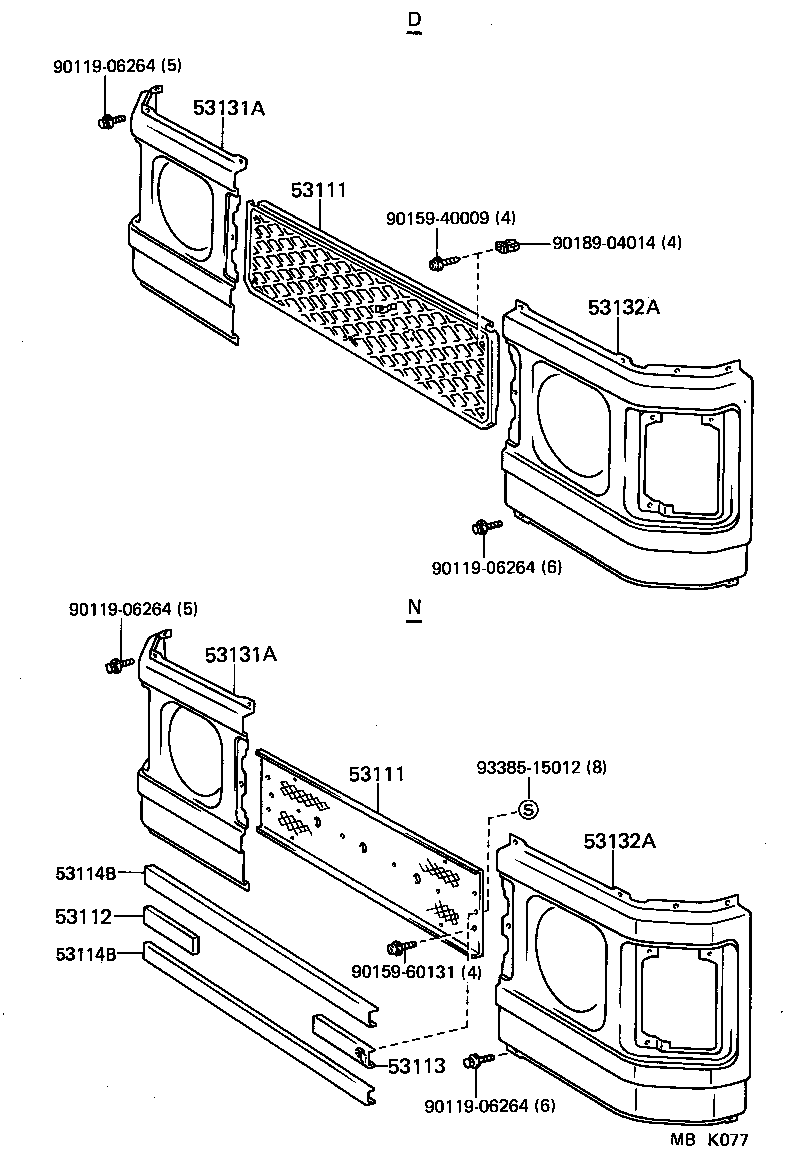 53101-90D01 GRILLE, RADIATOR product image