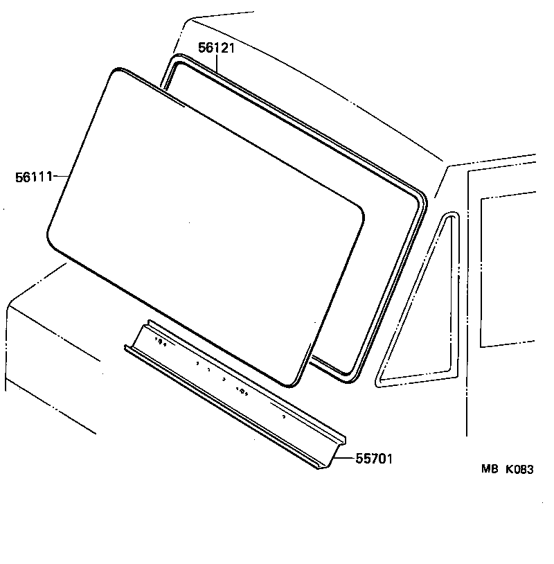 56121-90D02 WEATHERSTRIP, WINDSHIELD product image